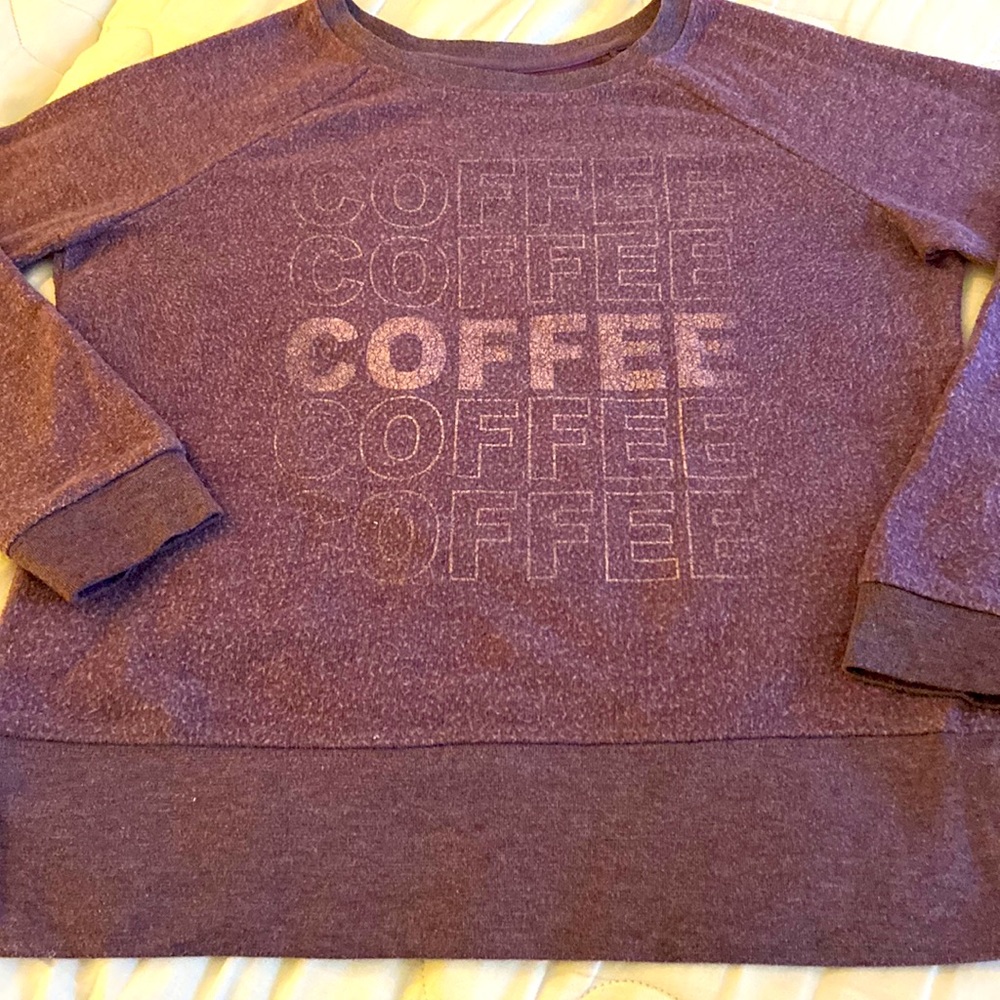 Cozy “coffee coffee coffee” crew neck sweater